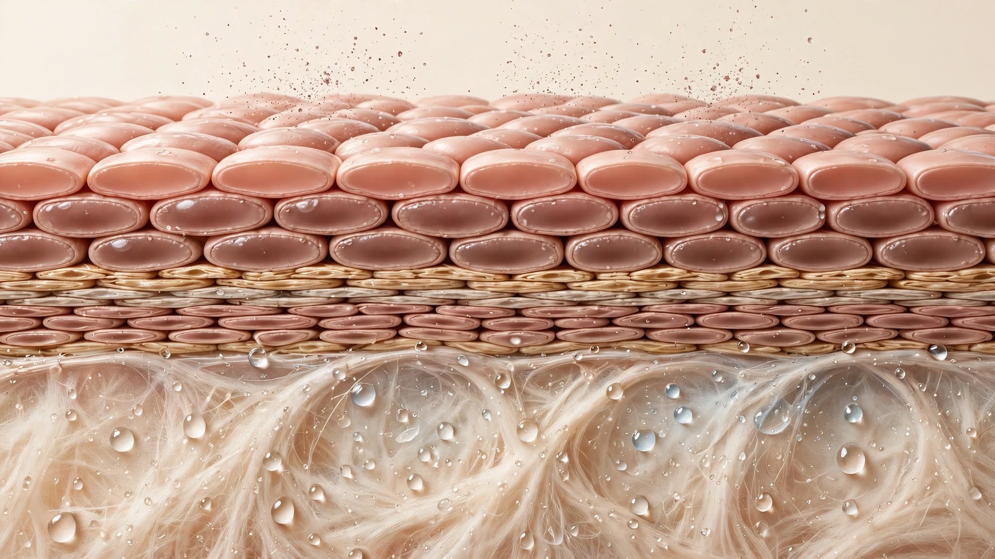 The Secret Science of Your Glow: Professional Skin Biology Research Scientific illustration of the skin barrier and skin hydration