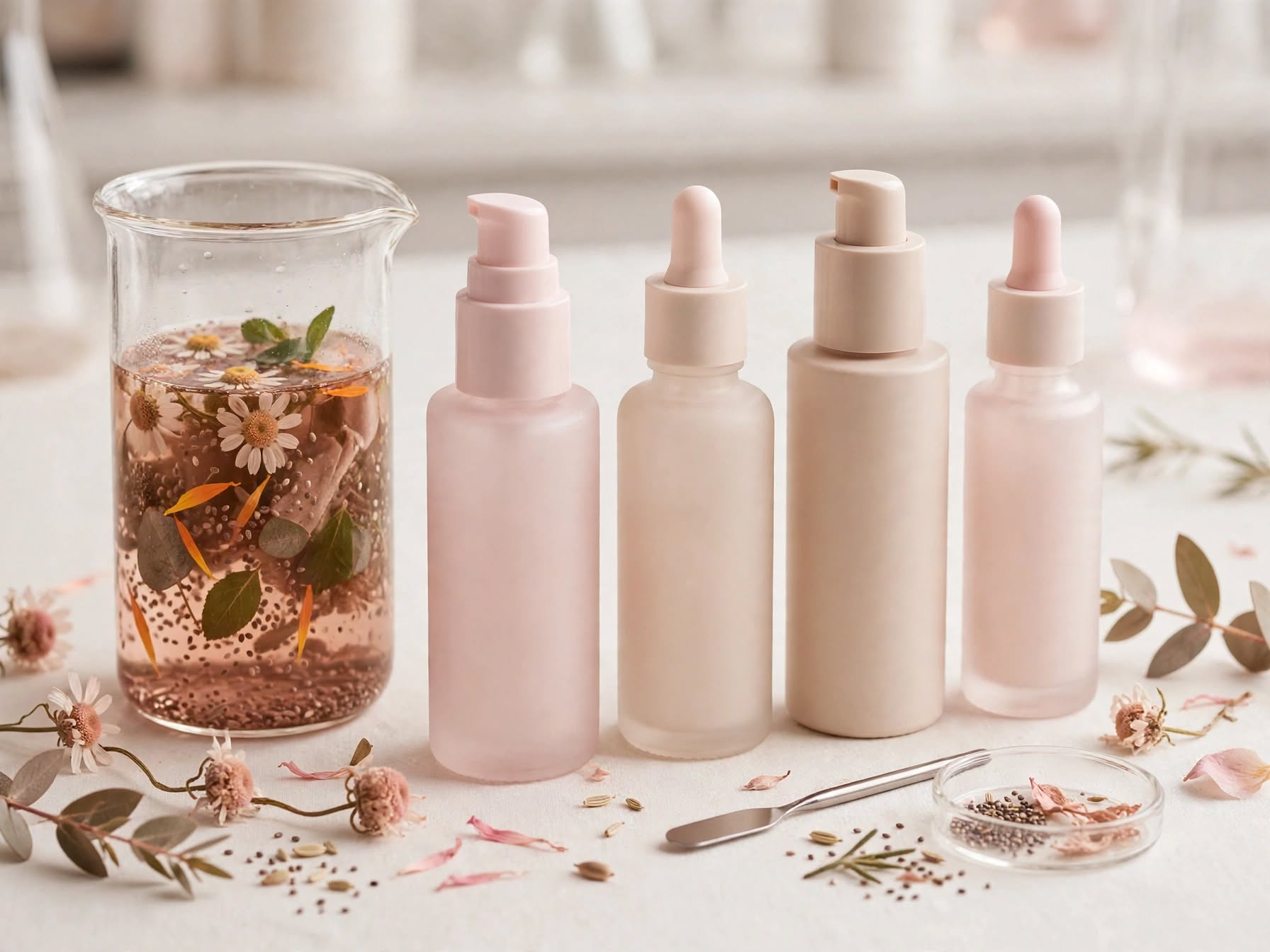 The Ultimate Morning and Evening Skincare Routine for Lasting Beauty Results Skincare products and ingredients in a laboratory